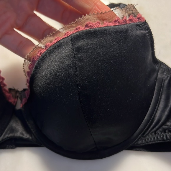 Elle Macpherson Intimates Balcony Bra Black Silk Size 34A - Picture 3 of 8
